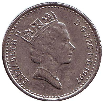 Монета 5 пенсов. 1997 год, Великобритания.