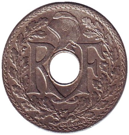 Монета 10 сантимов. 1938 год, Франция. (без точек вокруг даты)