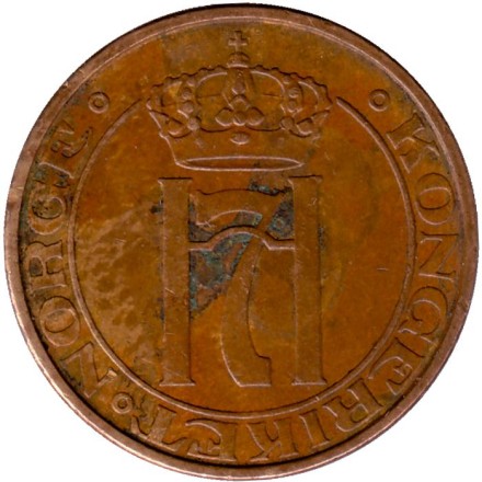 Монета 5 эре. 1941 год, Норвегия.