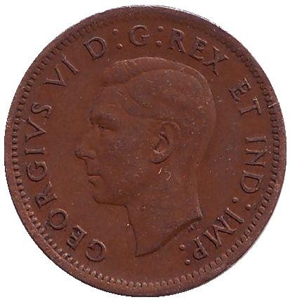 Монета 1 цент. 1938 год, Канада. Монета 1 цент. 1938 год, Канада.