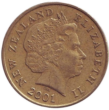 Монета 2 доллара. 2001 год, Новая Зеландия. Белая цапля. Монета 2 доллара. 2001 год, Новая Зеландия. Белая цапля.