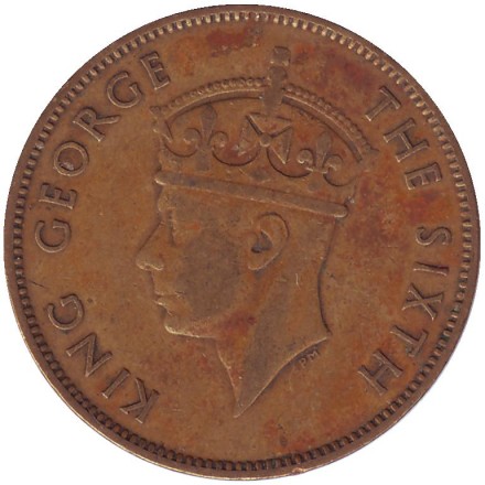Монета 1 пенни. 1950 год, Ямайка. Монета 1 пенни. 1950 год, Ямайка.