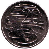Монета 20 центов. 2016 год, Австралия. 50 лет десятичной системе. Монета 20 центов. 2016 год, Австралия. 50 лет десятичной системе.