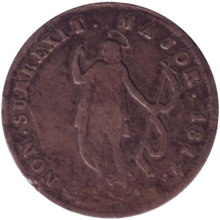 Монета 10 сольдо. 1814 год, Генуэзская республика. Монета 10 сольдо. 1814 год, Генуэзская республика.