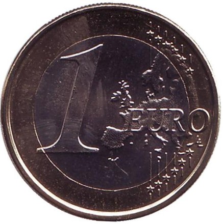 Монета 1 евро. 2011 год, Австрия. Моцарт. Монета 1 евро. 2011 год, Австрия. Моцарт.