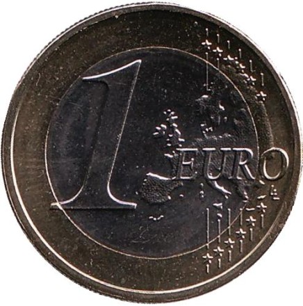 Монета 1 евро, 2014 год, Латвия. Монета 1 евро, 2014 год, Латвия.