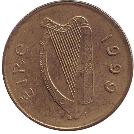 Монета 20 пенсов. 1999 год, Ирландия. Лошадь. Монета 20 пенсов. 1999 год, Ирландия. Лошадь.