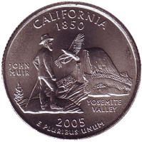 Калифорния. Монета 25 центов (D). 2005 год, США.