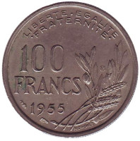 100 франков. 1955 год "B", Франция. 