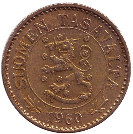 Монета 10 марок. 1960 год, Финляндия. Монета 10 марок. 1960 год, Финляндия.