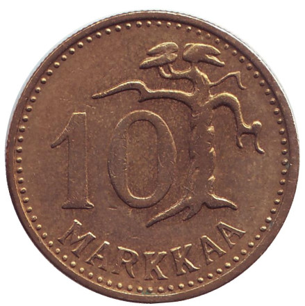 Монета 10 марок. 1960 год, Финляндия.