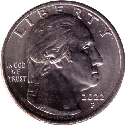 Монета 25 центов. 2022 год (P), США. Вильма Манкиллер. Серия "Американские женщины". Монета 25 центов. 2022 год (P), США. Вильма Манкиллер. Серия "Американские женщины".