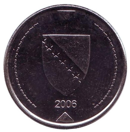 Монета 1 конвертируемая марка. 2006 год, Босния и Герцеговина. Монета 1 конвертируемая марка. 2006 год, Босния и Герцеговина.