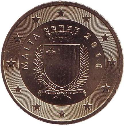 Монета 50 центов. 2016 год, Мальта.