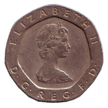 Монета 20 пенсов. 1983 год, Великобритания.