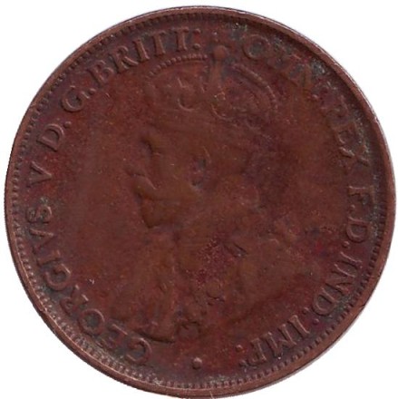 Монета 1/2 пенни. 1929 год, Австралия.