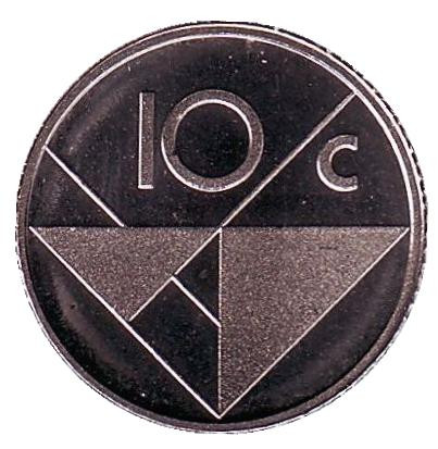 Монета 10 центов. 1989 год, Аруба. UNC.