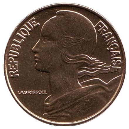 Монета 20 сантимов. 2001 год, Франция. BU. Монета 20 сантимов. 2001 год, Франция. BU.