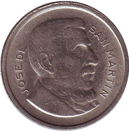 Монета 50 сентаво. 1952 год, Аргентина. Генерал Хосе де Сан-Мартин.