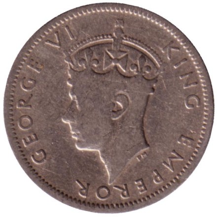 Монета 6 пенсов. 1947 год, Южная Родезия. Скрещенные топоры.