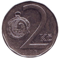 Монета 2 кроны. 1995 год, Чехия. Монета 2 кроны. 1995 год, Чехия.