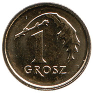 Монета 1 грош, 2015 год, Польша. Дубовый лист. Монета 1 грош, 2015 год, Польша. Дубовый лист.