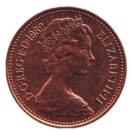 Монета 1 пенни. 1982 год, Великобритания. BU. Монета 1 пенни. 1982 год, Великобритания. BU.