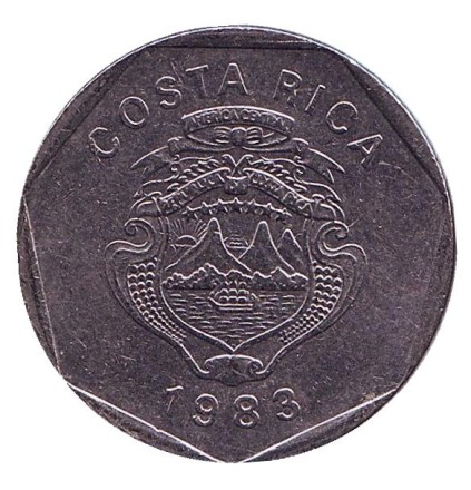 Монета 5 колонов. 1983 год, Коста-Рика. Монета 5 колонов. 1983 год, Коста-Рика.