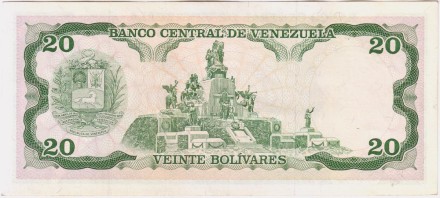 Банкнота 20 боливаров. 1995 год, Венесуэла.