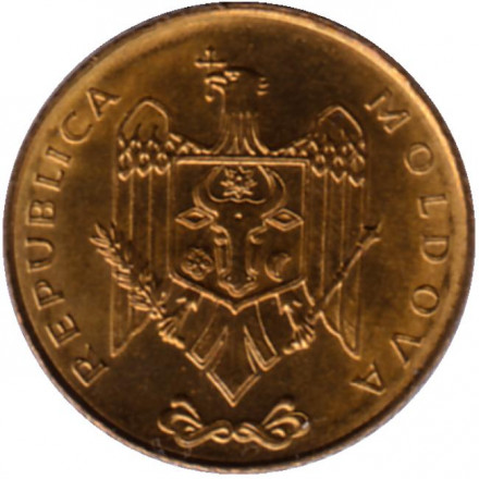 Монета 50 бани. 1997 год, Молдавия. UNC. Монета 50 бани. 1997 год, Молдавия. UNC.