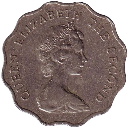 Монета 2 доллара, 1981 год, Гонконг.