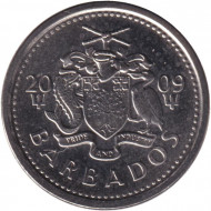 Монета 10 центов. 2009 год, Барбадос. Чайка. Монета 10 центов. 2009 год, Барбадос. Чайка.