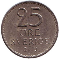 Монета 25 эре. 1964 год, Швеция. Монета 25 эре. 1964 год, Швеция.