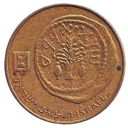 Монета 5 агор. 1989 год, Израиль. Древняя монета.