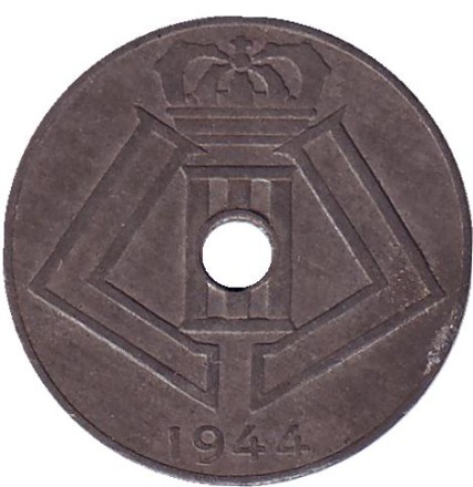 Монета 10 сантимов. 1944 год, Бельгия.
