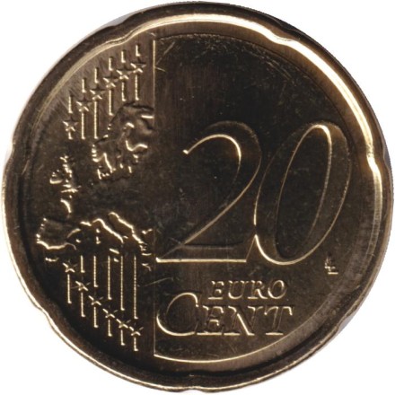 Монета 20 центов. 2023 год, Эстония. Монета 20 центов. 2023 год, Эстония.