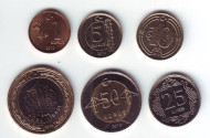 Набор монет Турции (6 штук). 1 куруш-1 лира, 2010 год. Набор монет Турции (6 штук). 1 куруш-1 лира, 2010 год.