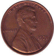 Монета 1 цент. 1971 год (P), США. Линкольн. Монета 1 цент. 1971 год (P), США. Линкольн.