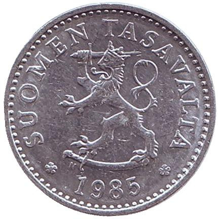 Монета 10 пенни. 1985 год, Финляндия.