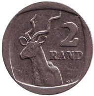 Монета 2 ранда. 2003 год, ЮАР. Антилопа. Монета 2 ранда. 2003 год, ЮАР. Антилопа.
