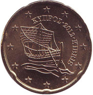 Монета 20 центов. 2012 год, Кипр.
