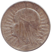 Ядвига. Монета 5 злотых. 1932 год, Польша.