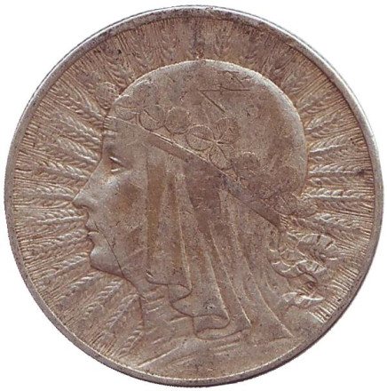 Монета 5 злотых. 1932 год, Польша. Ядвига.