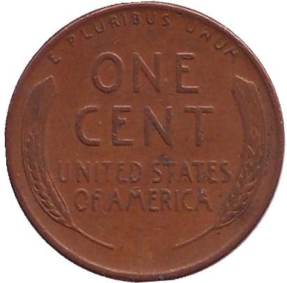 Монета 1 цент. 1954 год (D), США. Линкольн. Монета 1 цент. 1954 год (D), США. Линкольн.