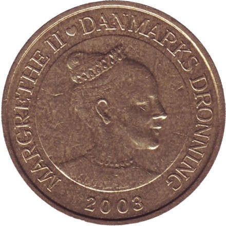 Монета 20 крон. 2003 год, Дания. Монета 20 крон. 2003 год, Дания.