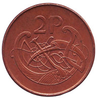 Монета 2 пенса. 1996 год, Ирландия. Птица. Ирландская арфа. Монета 2 пенса. 1996 год, Ирландия. Птица. Ирландская арфа.