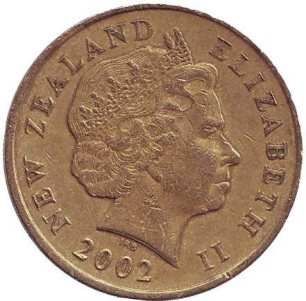 Монета 2 доллара. 2002 год, Новая Зеландия. Белая цапля.