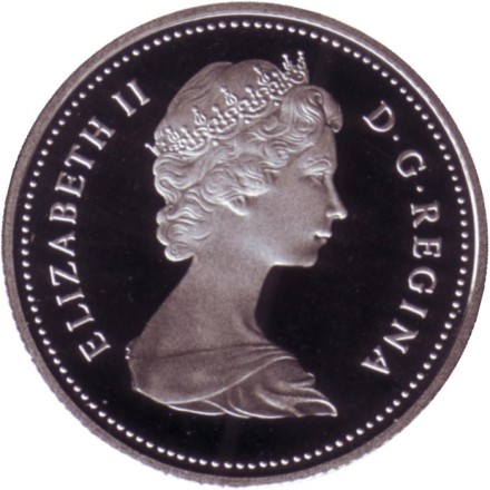 Монета 25 центов. 1981 год, Канада. Канадский олень (Карибу). (Proof).