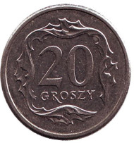 Монета 20 грошей. 2009 год, Польша. Монета 20 грошей. 2009 год, Польша.