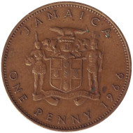 Монета 1 пенни. 1966 год, Ямайка. Монета 1 пенни. 1966 год, Ямайка.